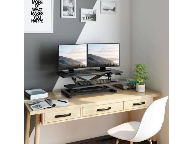 Black Sanding Desk Riser with Keyboard Tray B777934